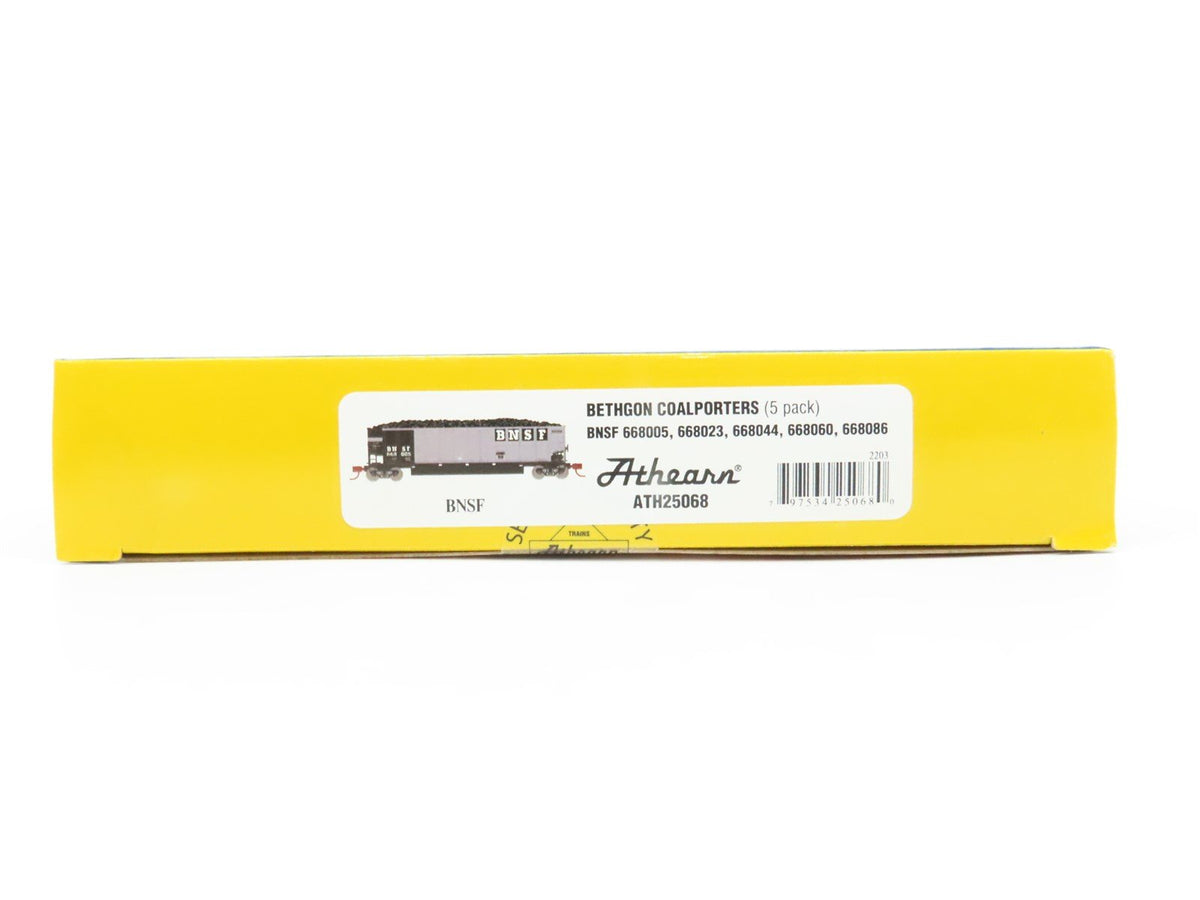N Athearn ATH25068 BNSF Railway Bethgon Coalporter w/ load - 5 Car Set - SEALED