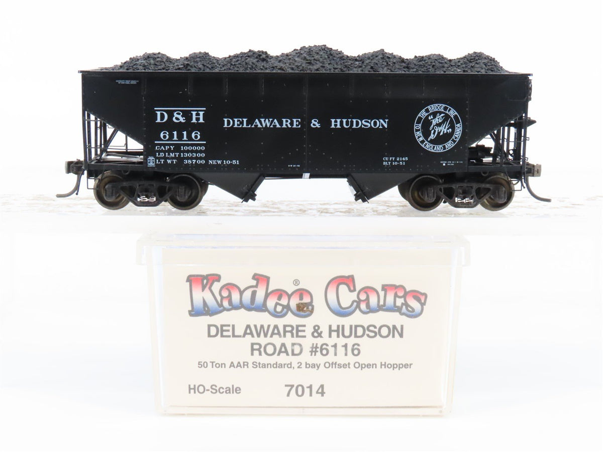HO Scale Kadee 7014 D&amp;H Delaware &amp; Hudson Railroad 2-Bay Open Hopper #6116