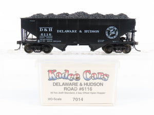 HO Scale Kadee 7014 D&H Delaware & Hudson Railroad 2-Bay Open Hopper #6116
