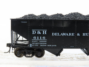 HO Scale Kadee 7014 D&H Delaware & Hudson Railroad 2-Bay Open Hopper #6116