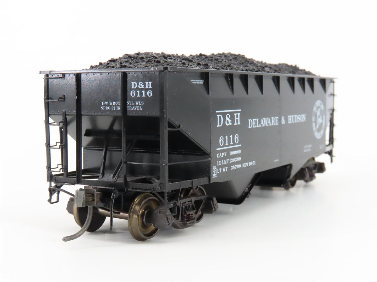 HO Scale Kadee 7014 D&amp;H Delaware &amp; Hudson Railroad 2-Bay Open Hopper #6116