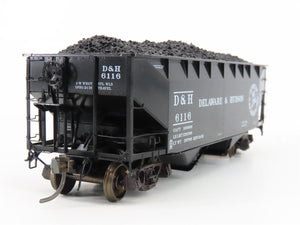 HO Scale Kadee 7014 D&H Delaware & Hudson Railroad 2-Bay Open Hopper #6116