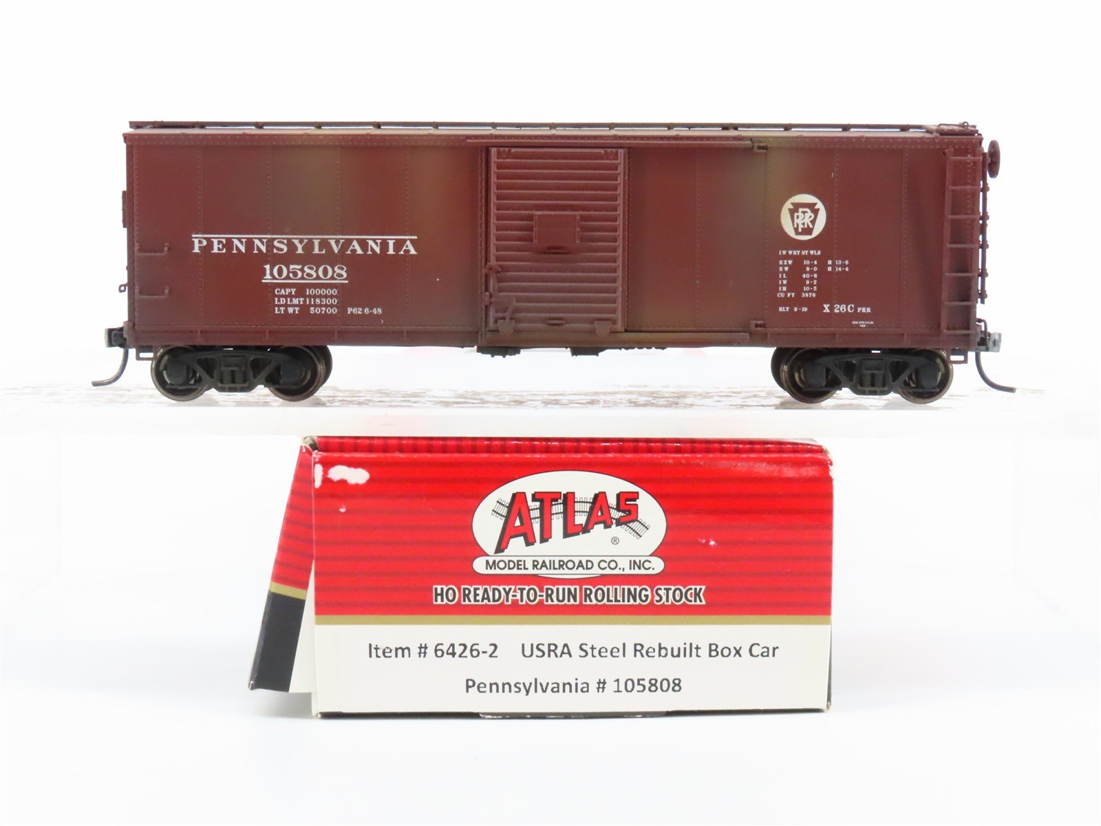 HO Scale Atlas 6426-2 PRR Pennsylvania Railroad Box Car #105808 Custom Weathered