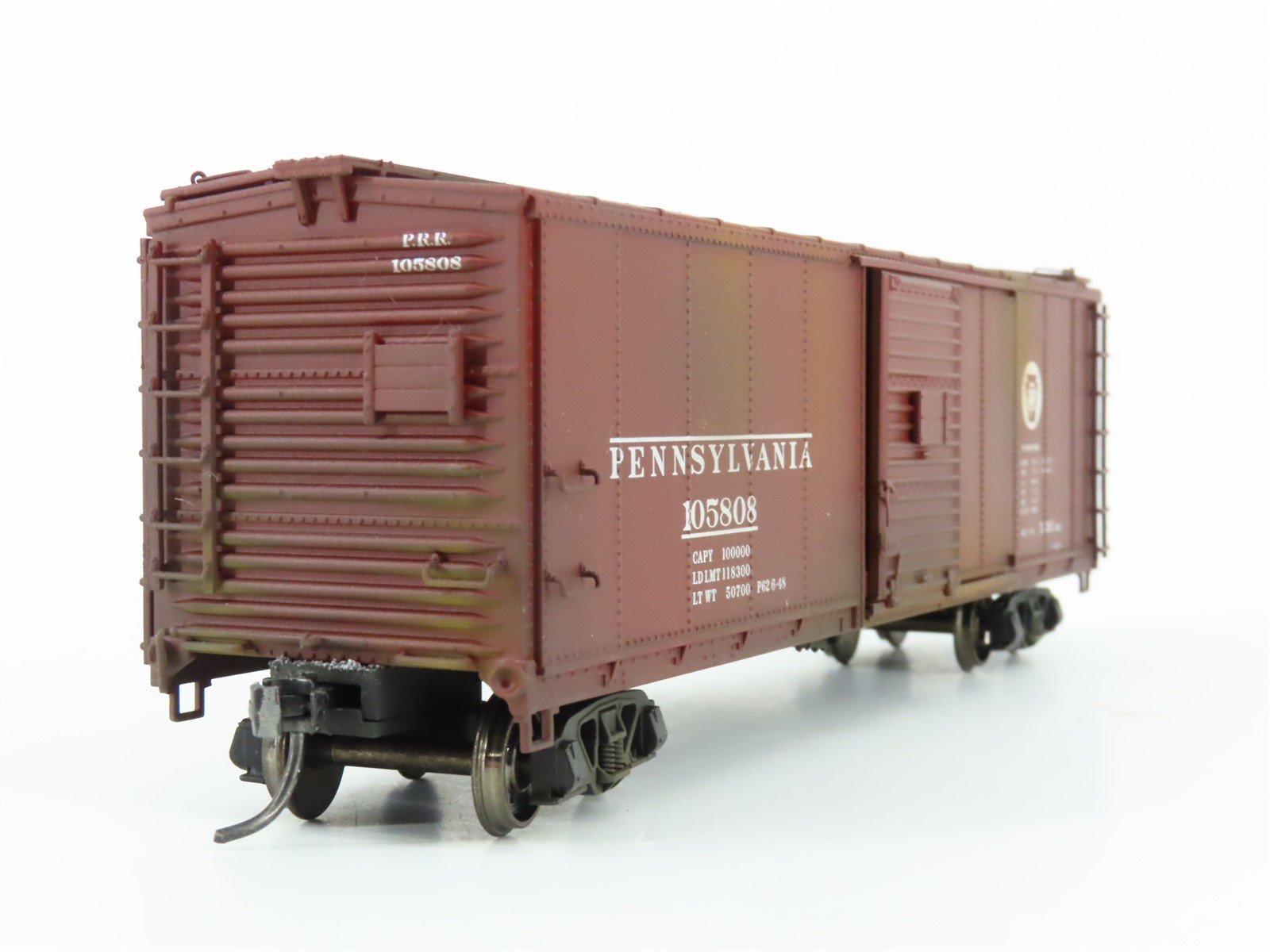 HO Scale Atlas 6426-2 PRR Pennsylvania Railroad Box Car #105808 Custom Weathered