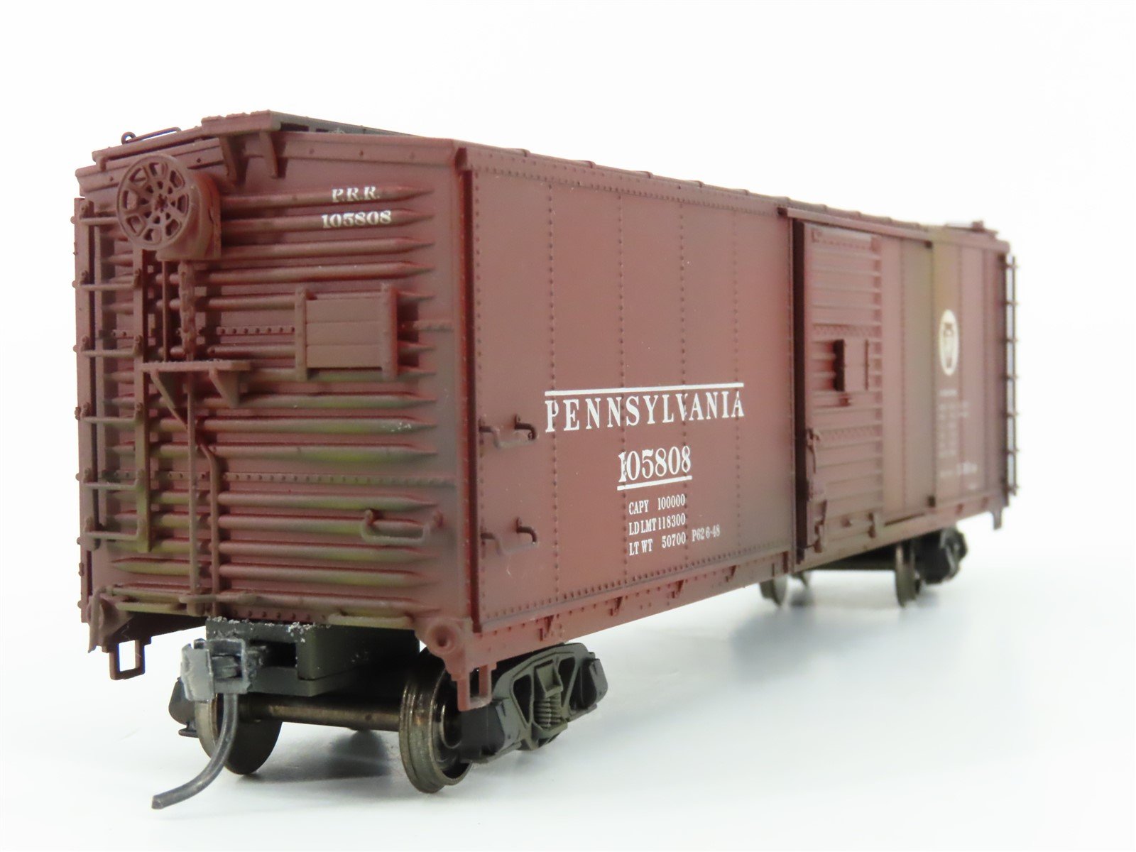 HO Scale Atlas 6426-2 PRR Pennsylvania Railroad Box Car #105808 Custom Weathered