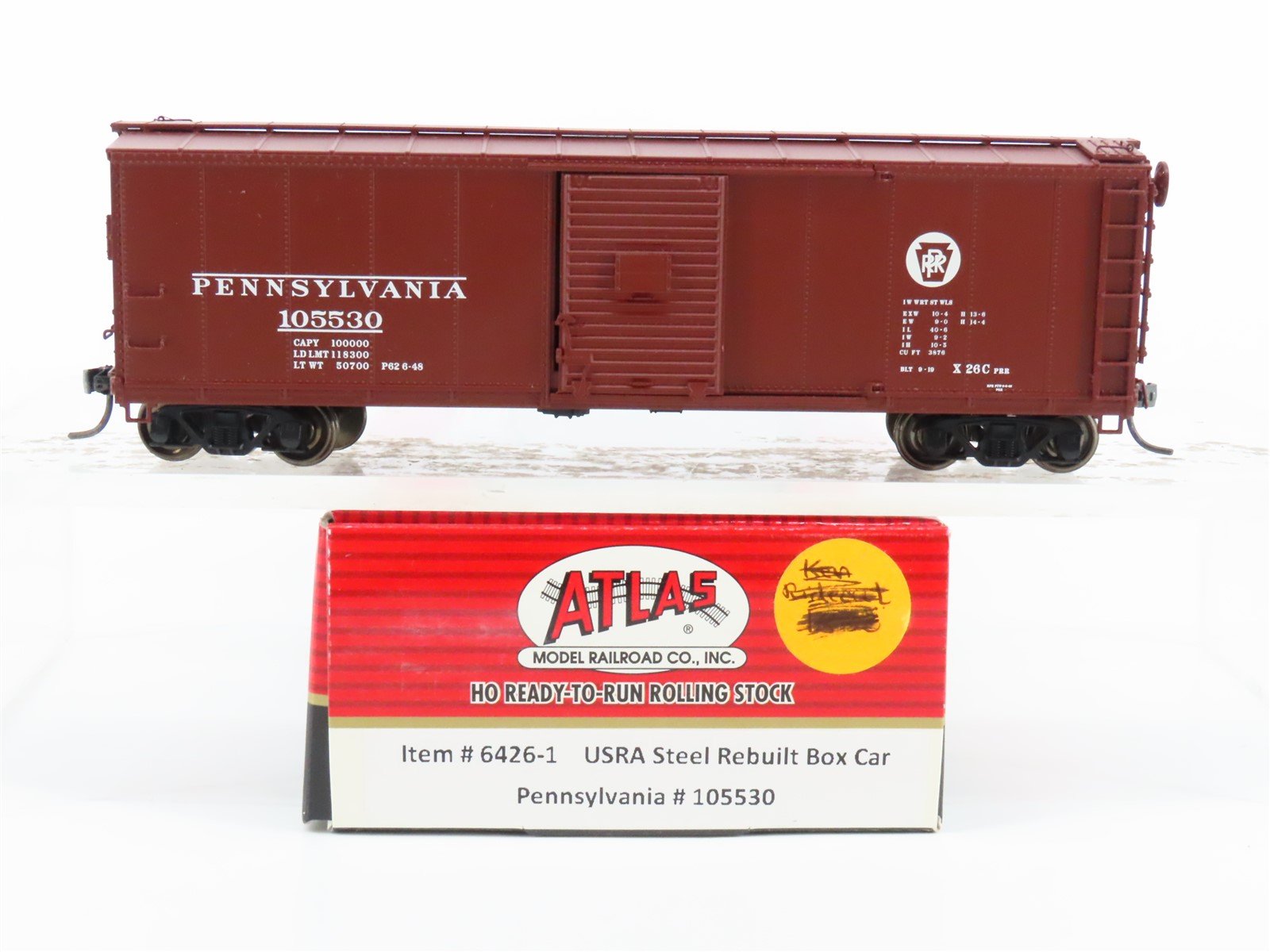 HO Scale Atlas 6426-1 PRR Pennsylvania Railroad Single Door Box Car #105530