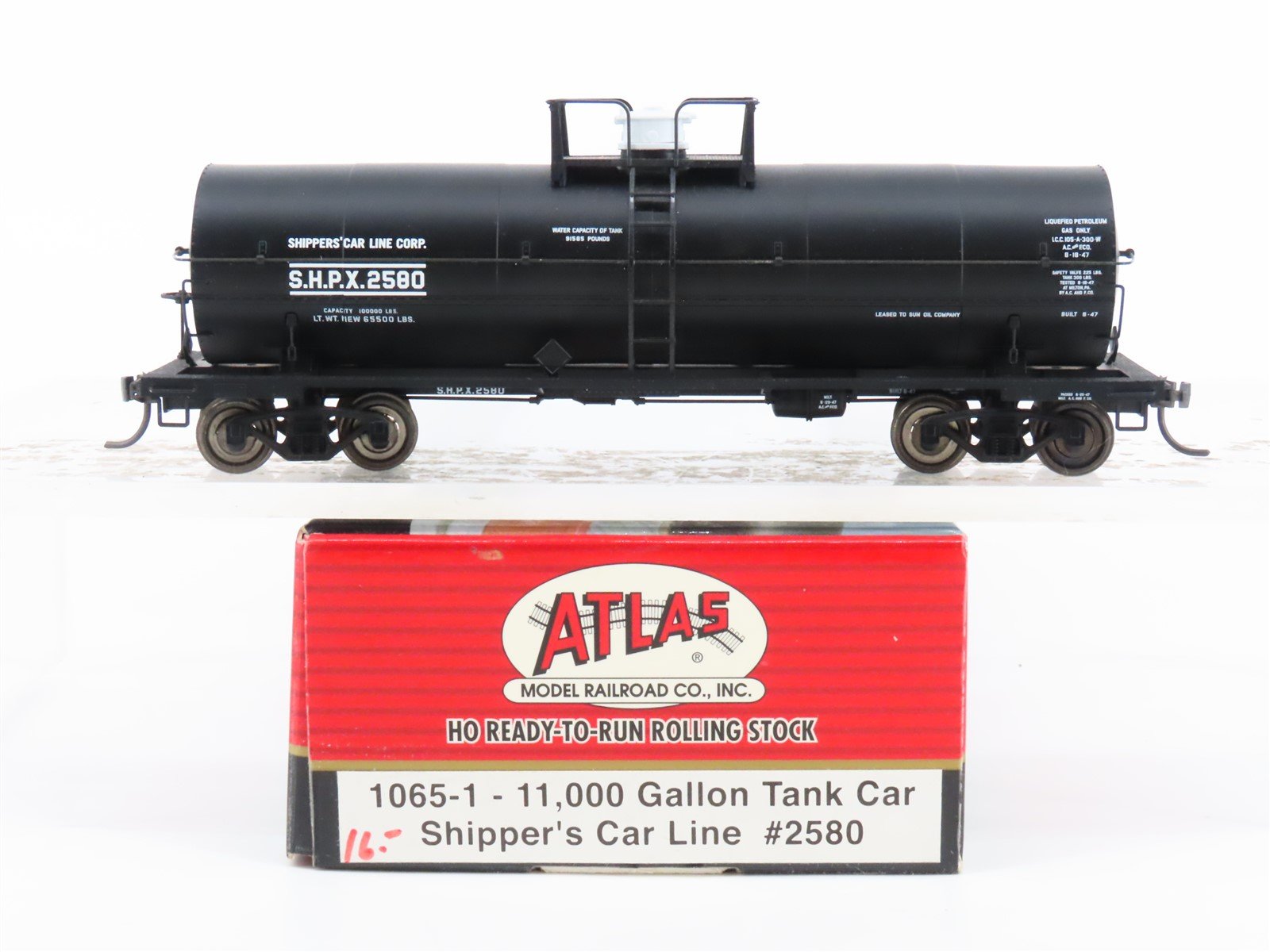 HO Scale Atlas 1065-1 SHPX Shippers 11,000 Gallon Single Dome Tank Car #2580