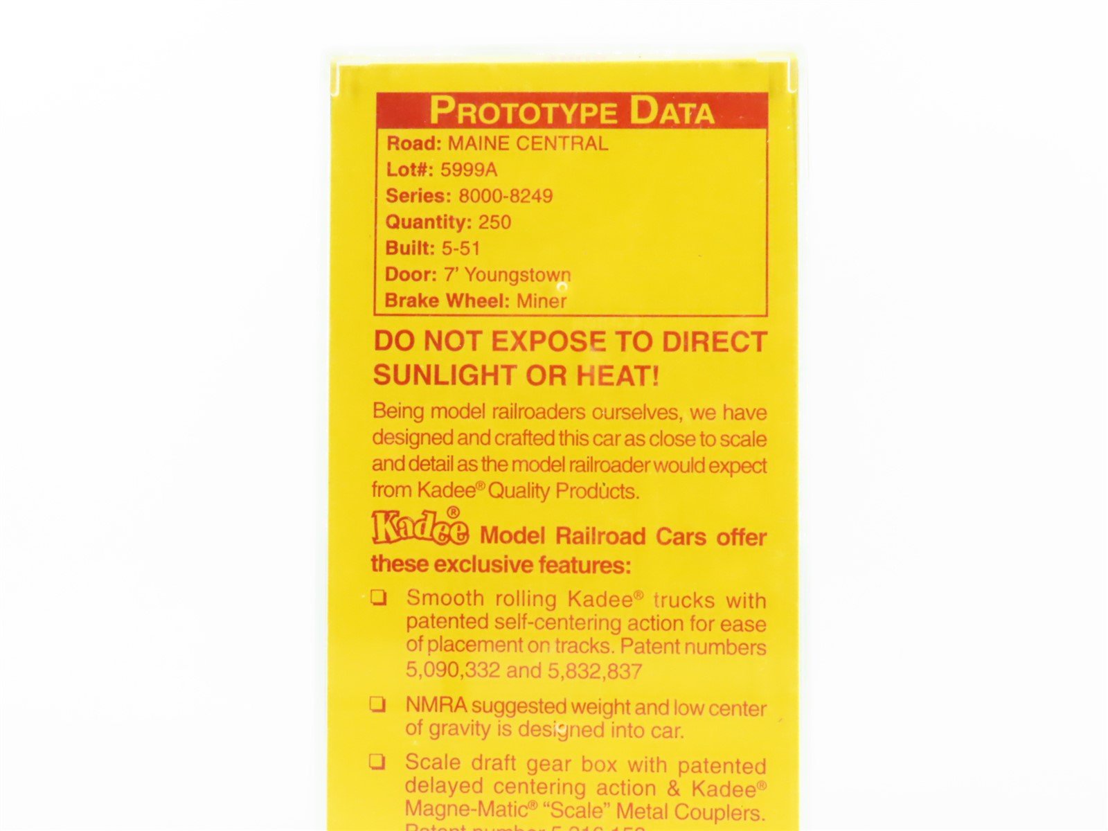 HO Scale Kadee 4805 MEC Maine Central 40' Boxcar #8199