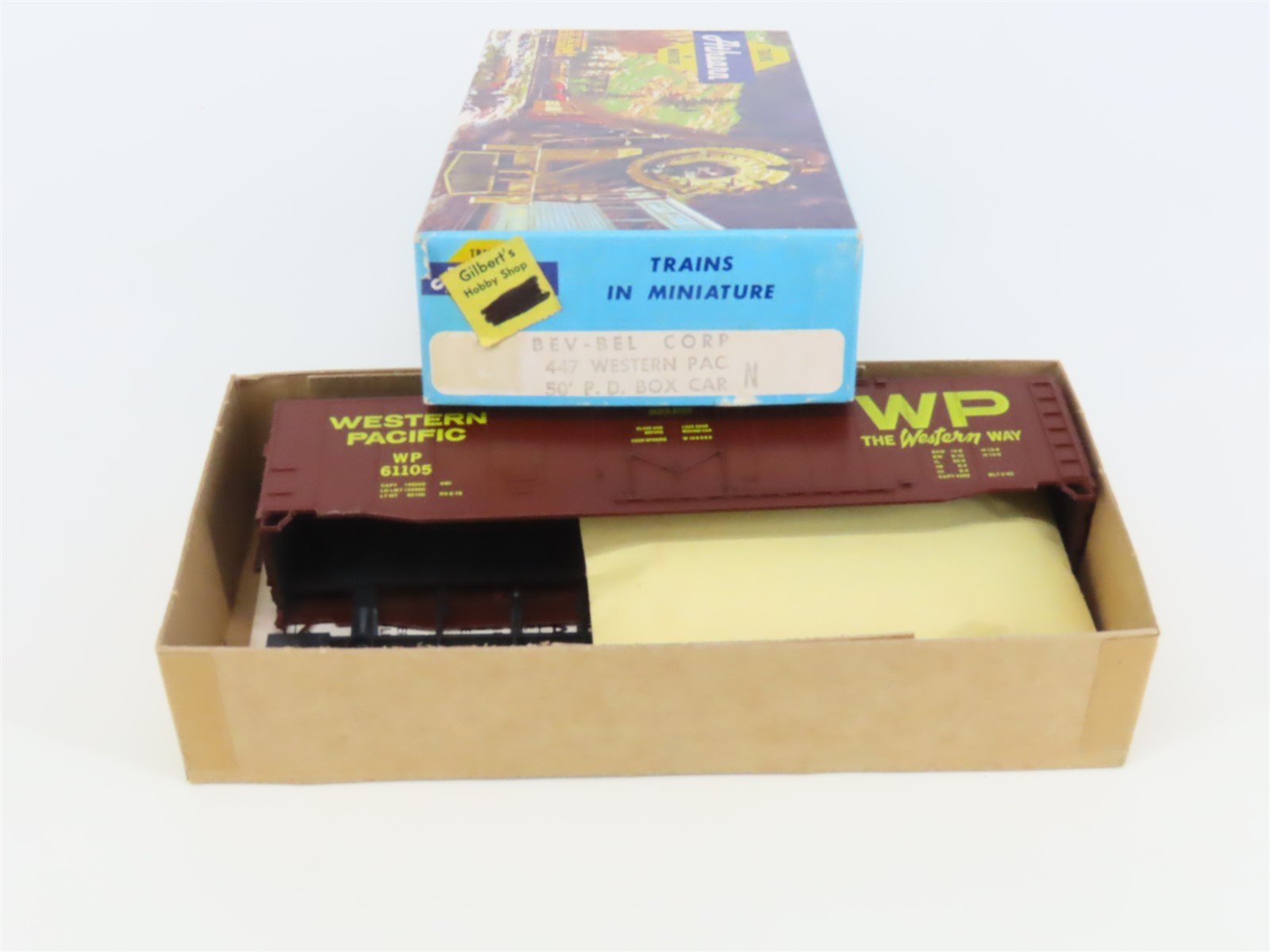 HO Scale Athearn/Bev-Bel 447 WP Western Pacific 50' Boxcar #61105 Kit