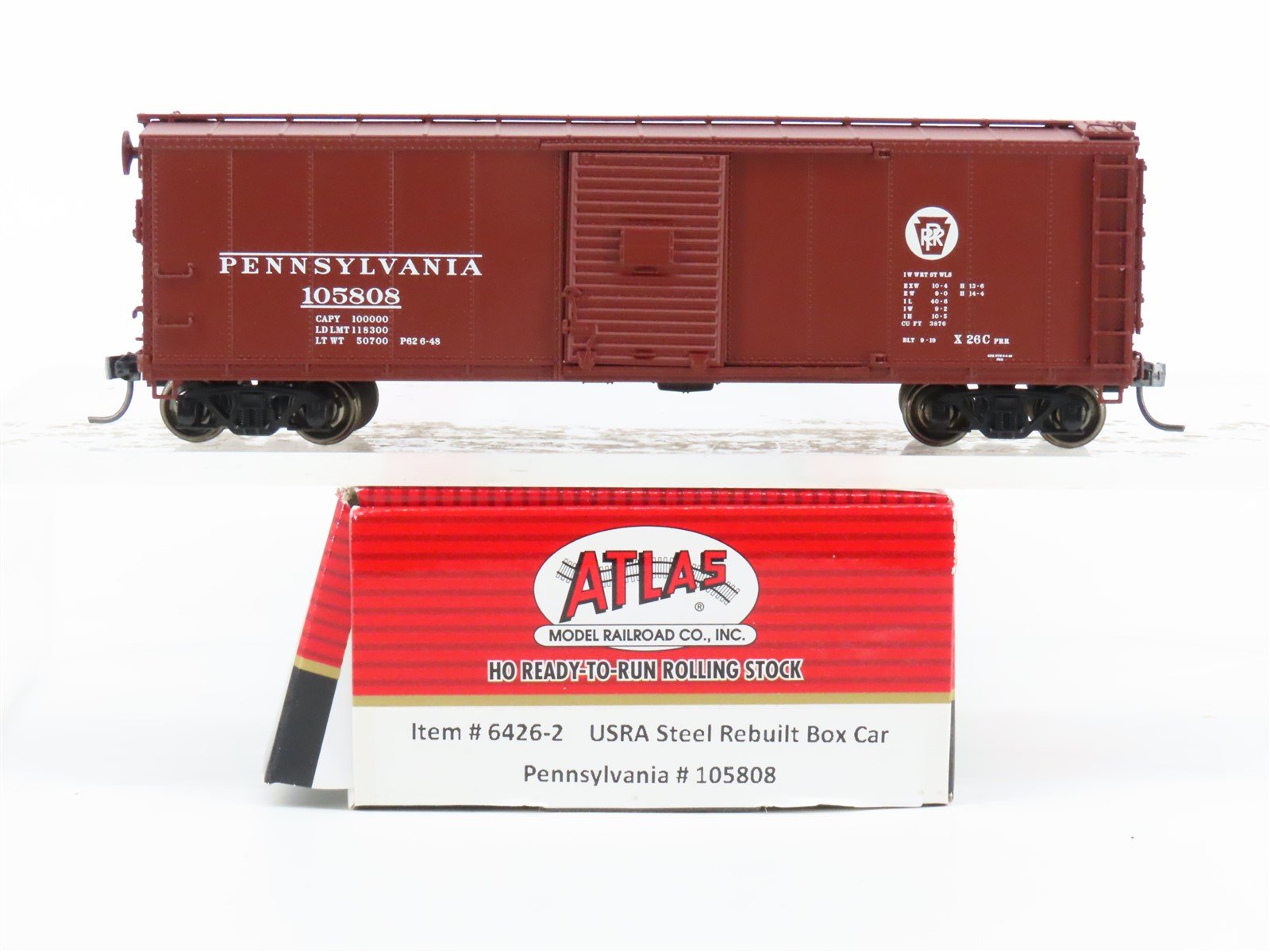 HO Scale Atlas 6426-2 PRR Pennsylvania Railroad Single Door Box Car #105808