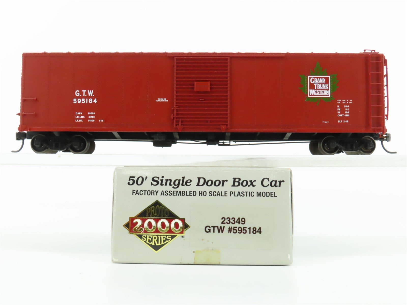 HO Scale Proto 2000 #23349 GTW Grand Trunk Western 50' Single Door Boxcar 595184
