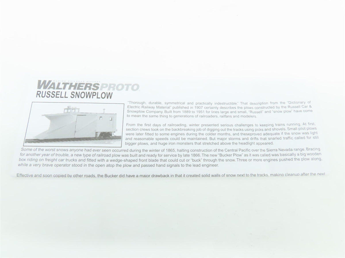 HO Scale Walthers Proto #920110023 PRR Pennsylvania Snowplow #497802