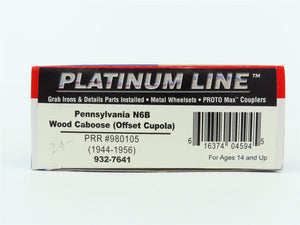 HO Walthers Platinum #932-7641 PRR Pennsylvania N6B Wood Caboose #980105