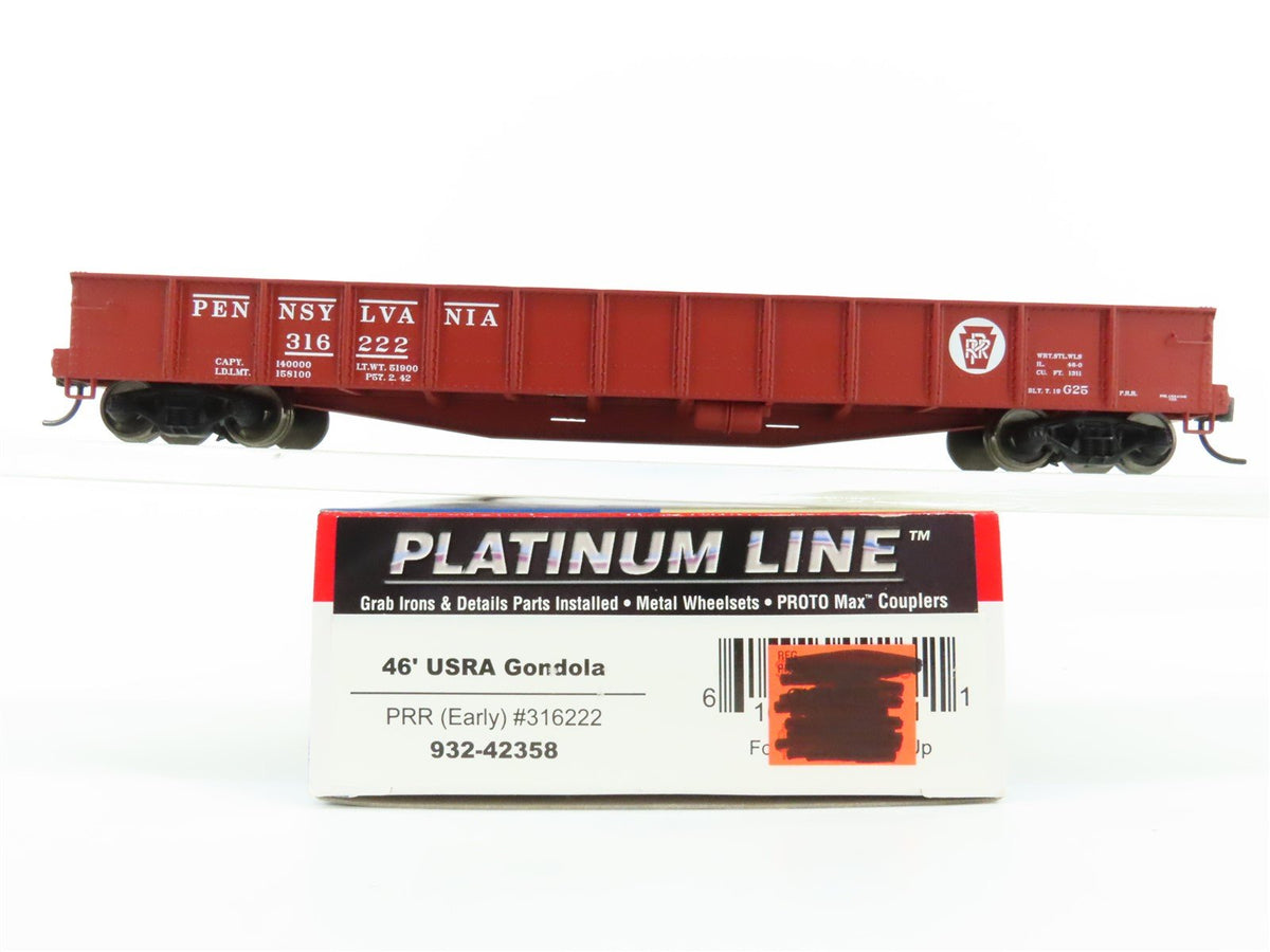 HO Scale Walthers Platinum #932-42358 PRR Pennsylvania 46&#39; USRA Gondola #316222