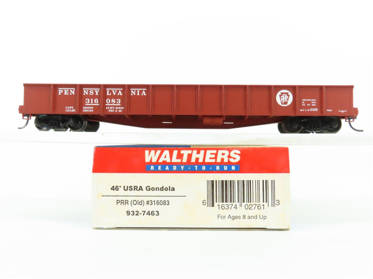 HO Scale Walthers #932-7463 PRR Pennsylvania 46&#39; USRA Gondola #316083