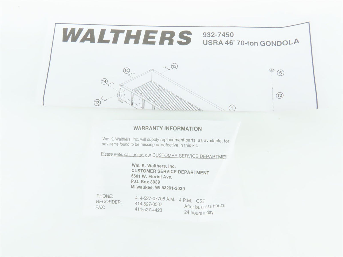 HO Scale Walthers #932-7463 PRR Pennsylvania 46&#39; USRA Gondola #316083