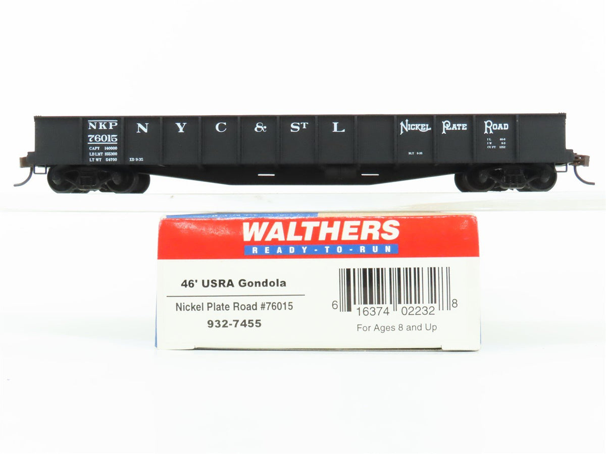 HO Walthers #932-7455 NKP NYC &amp; StL Nickel Plate Road 46&#39; USRA Gondola #76015