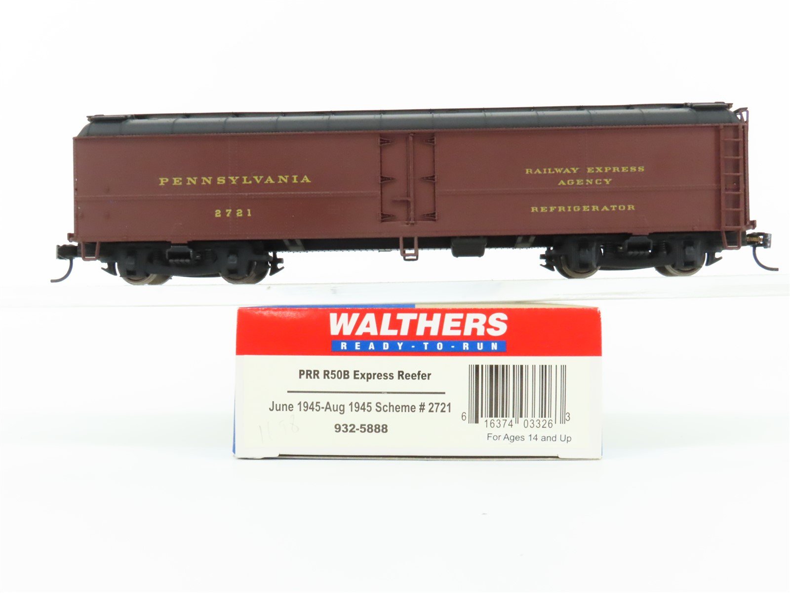 HO Scale Walthers #932-5888 PRR Pennsylvania R50B Express Reefer #2670