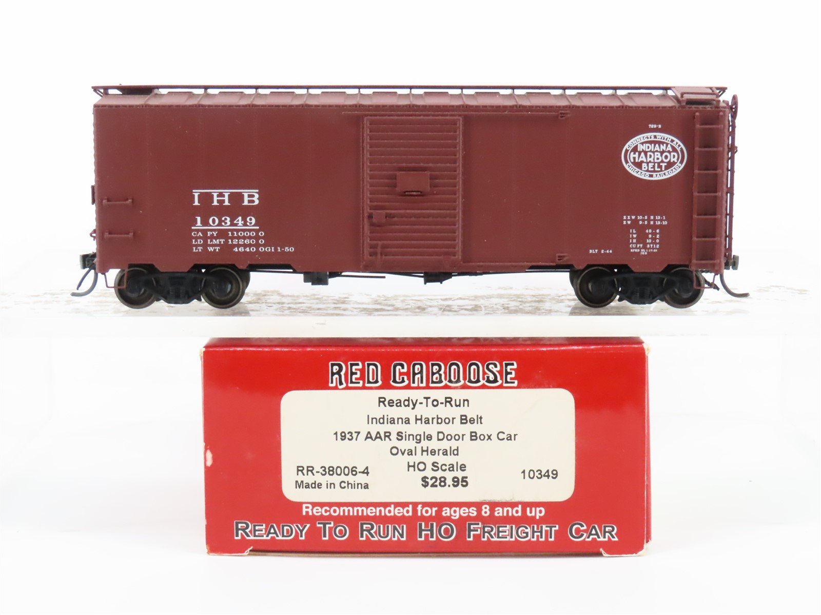 HO Red Caboose RR-38006-4 IHB Indiana Harbor Belt Single Door Box Car #10349