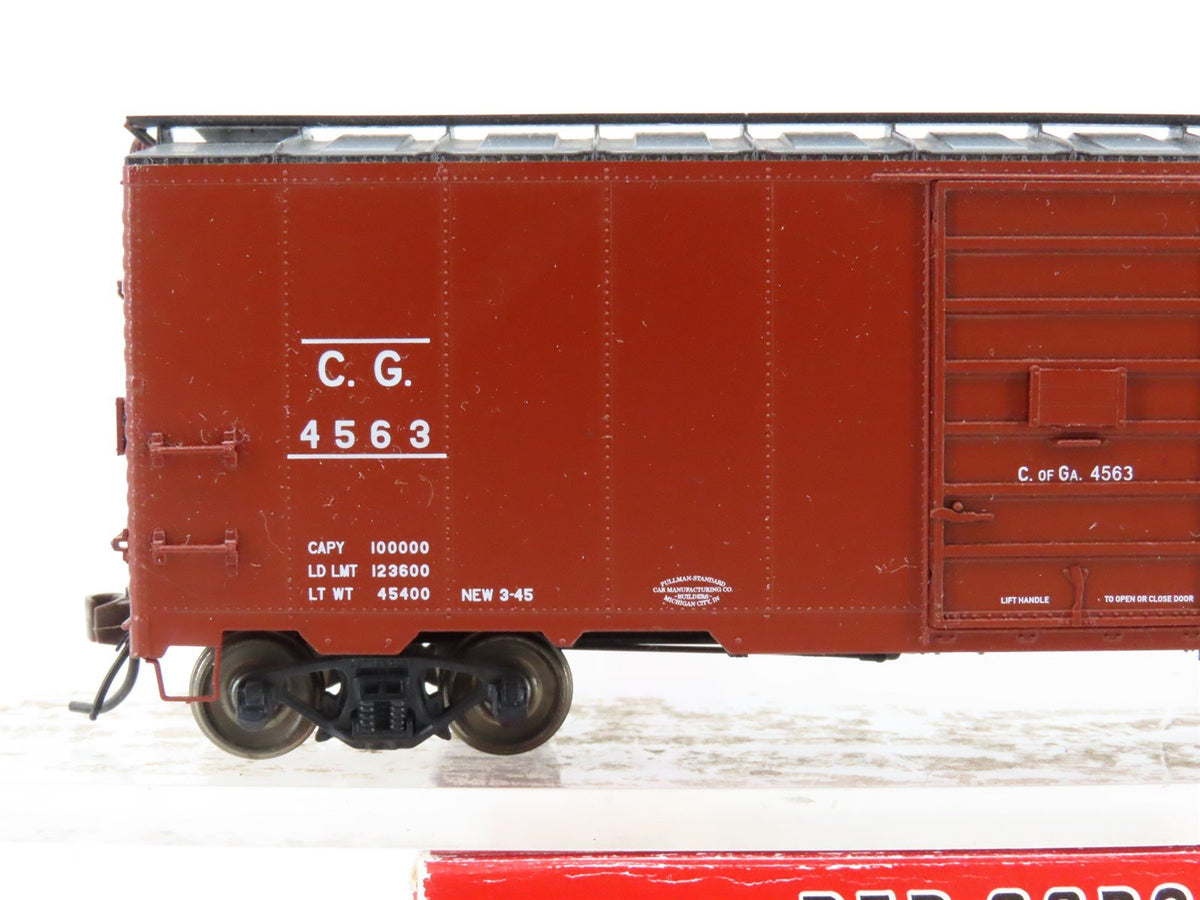 HO Scale Red Caboose RR-38075-2 CG Central of Georgia Single Door Box Car #4563