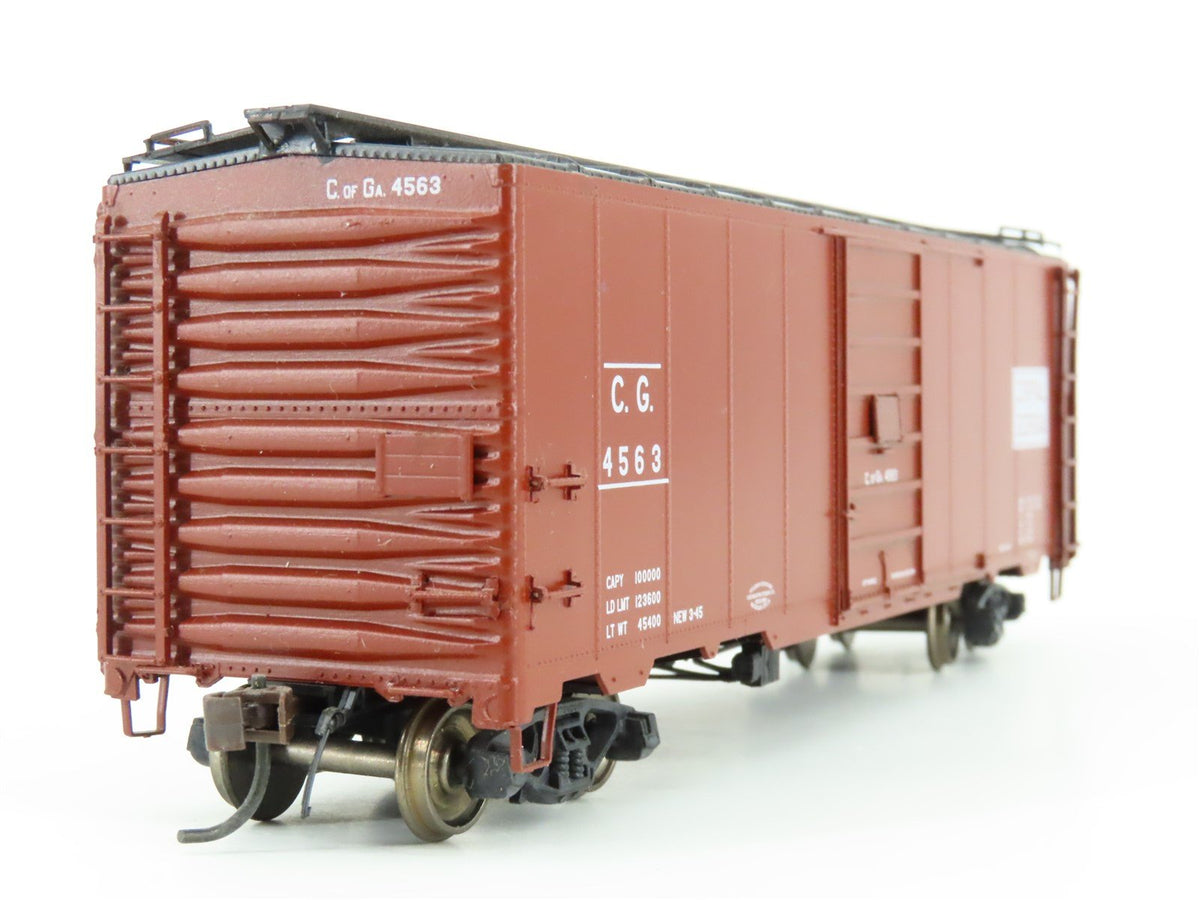 HO Scale Red Caboose RR-38075-2 CG Central of Georgia Single Door Box Car #4563