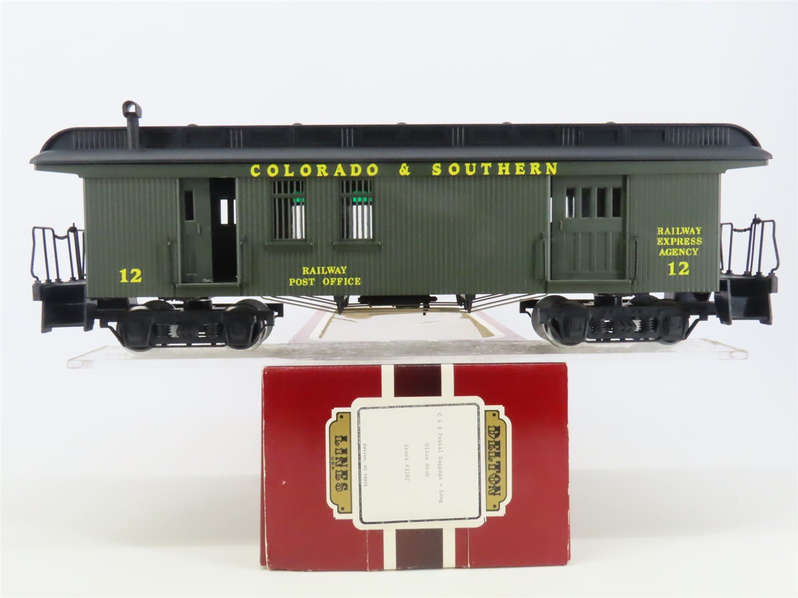 G Scale Delton Lines 3282 C&S Colorado & Southern Baggage Passenger Car #12