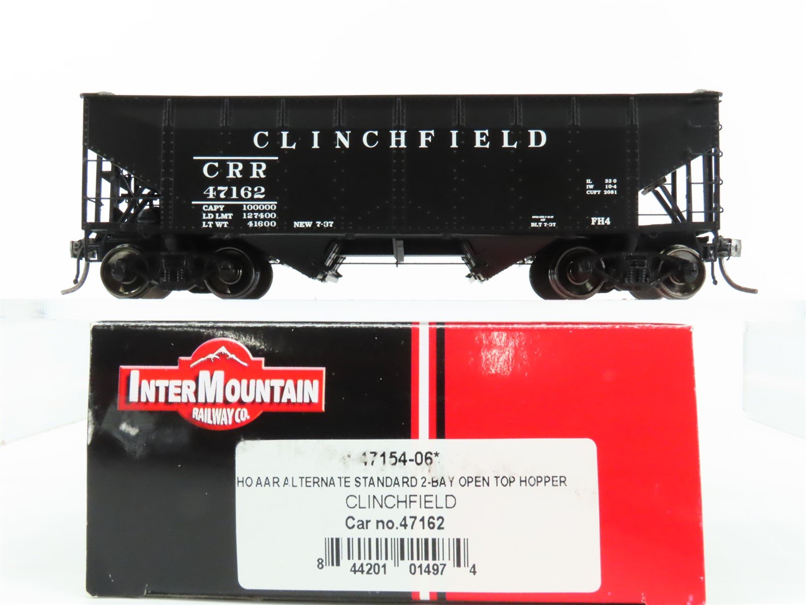 HO Scale InterMountain 47154-06 CRR Clinchfield 2 Bay Open Top Hopper #47162