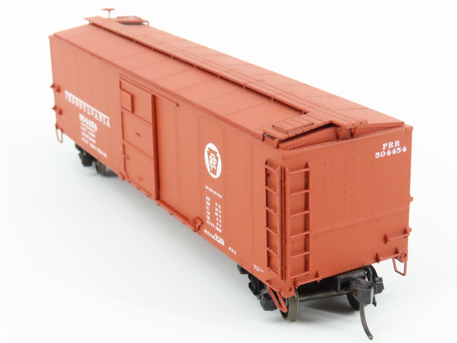 HO Scale Red Caboose RR-37201-7 PRR Pennsylvania Single Door Box Car #504454