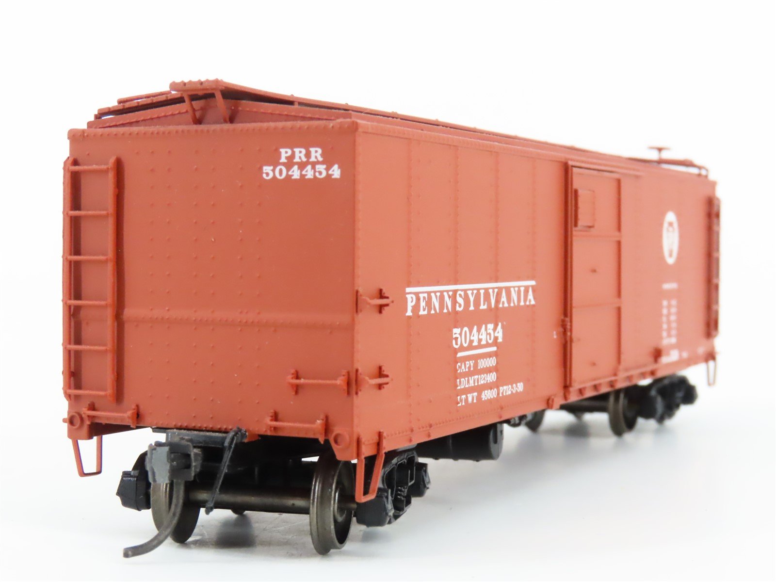 HO Scale Red Caboose RR-37201-7 PRR Pennsylvania Single Door Box Car #504454