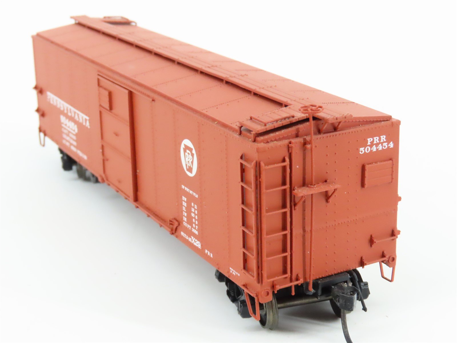 HO Scale Red Caboose RR-37201-7 PRR Pennsylvania Single Door Box Car #504454