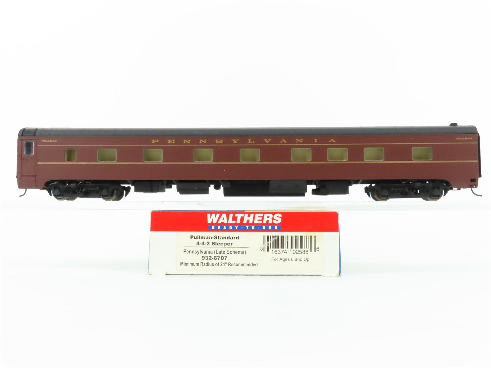 HO Walthers 932-6707 PRR Pennsylvania Pullman Standard 4-2-2 Sleeper Passenger