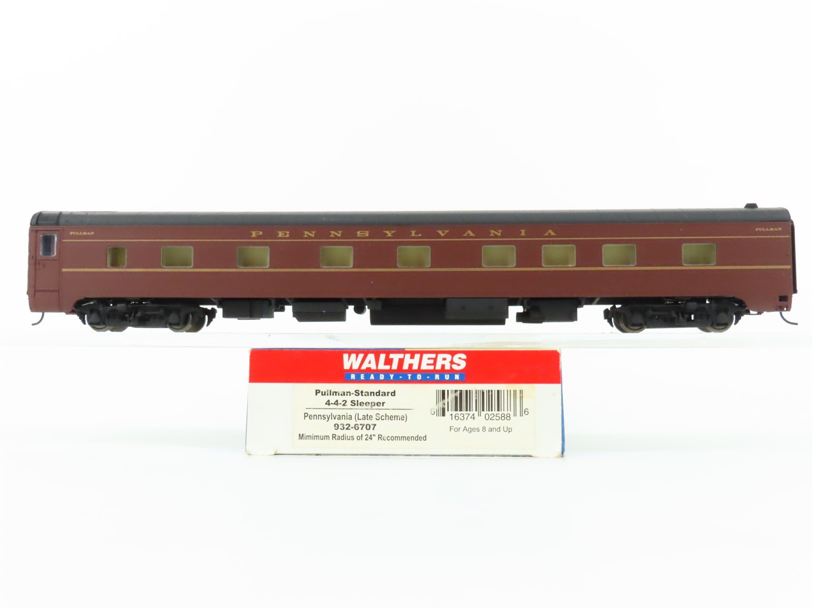 HO Walthers 932-6707 PRR Pennsylvania Pullman Standard 4-2-2 Sleeper Passenger