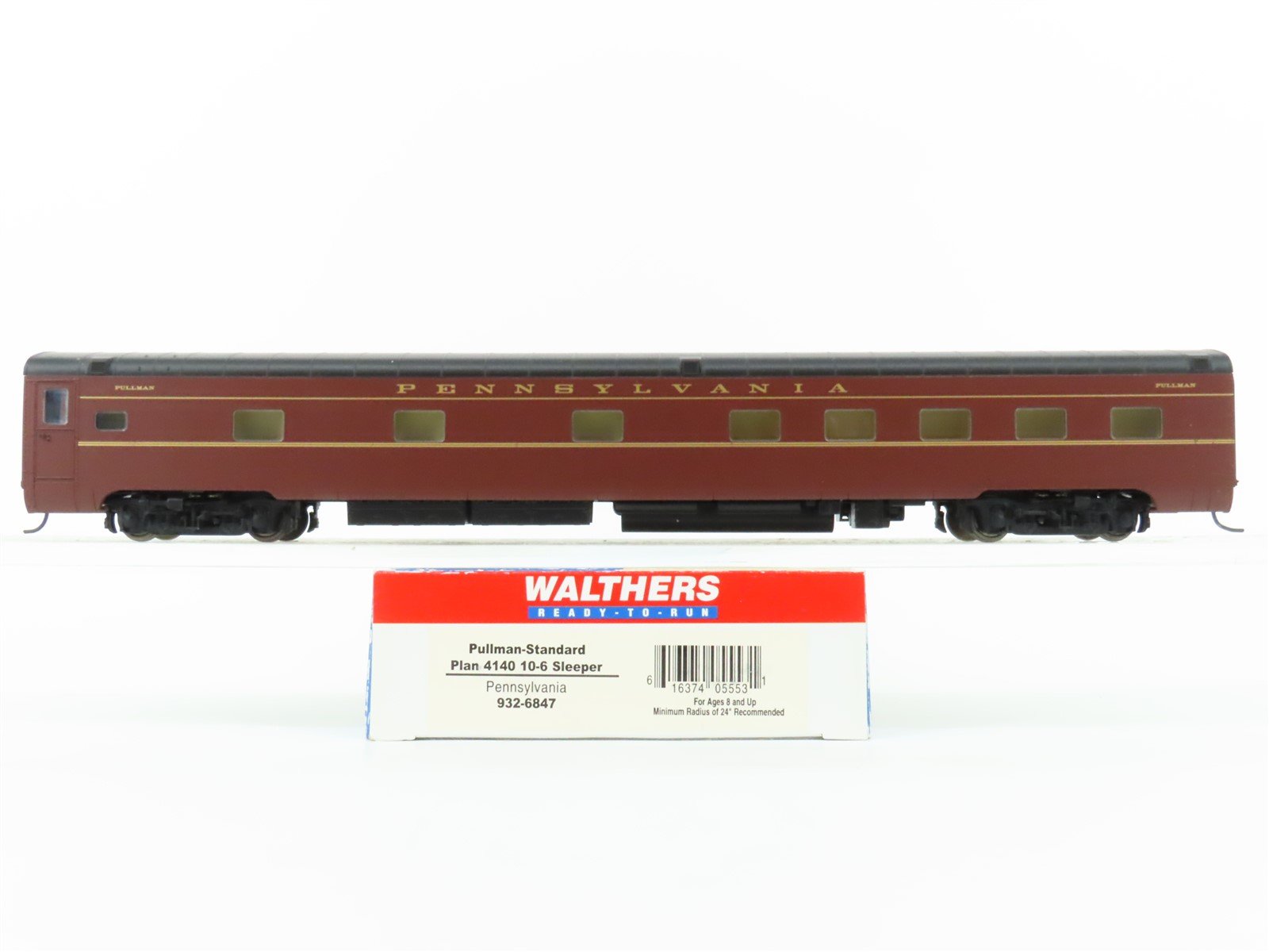 HO Walthers 932-6847 PRR Pennsylvania Pullman Plan 4140 10-6 Sleeper Passenger