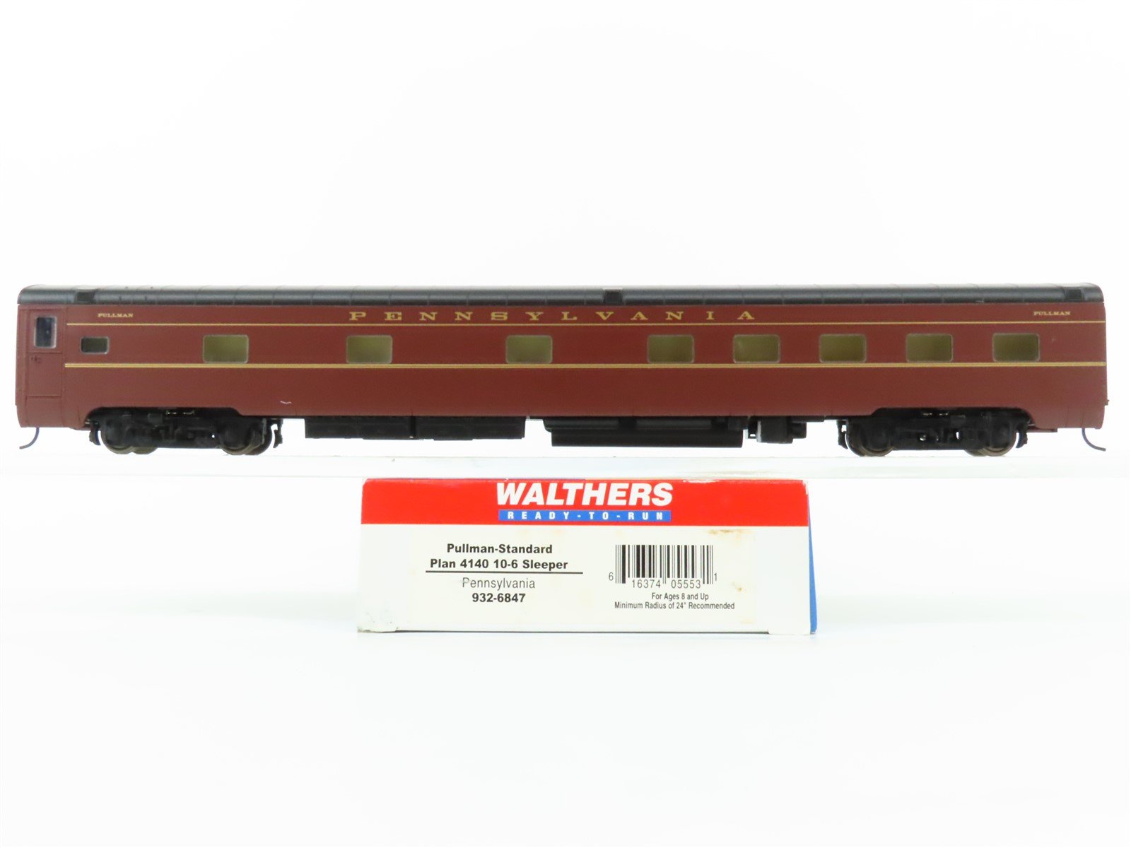 HO Walthers 932-6847 PRR Pennsylvania Pullman Plan 4140 10-6 Sleeper Passenger