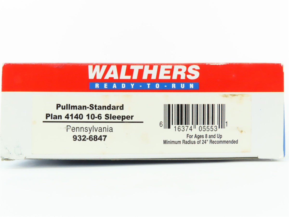 HO Walthers 932-6847 PRR Pennsylvania Pullman Plan 4140 10-6 Sleeper Passenger
