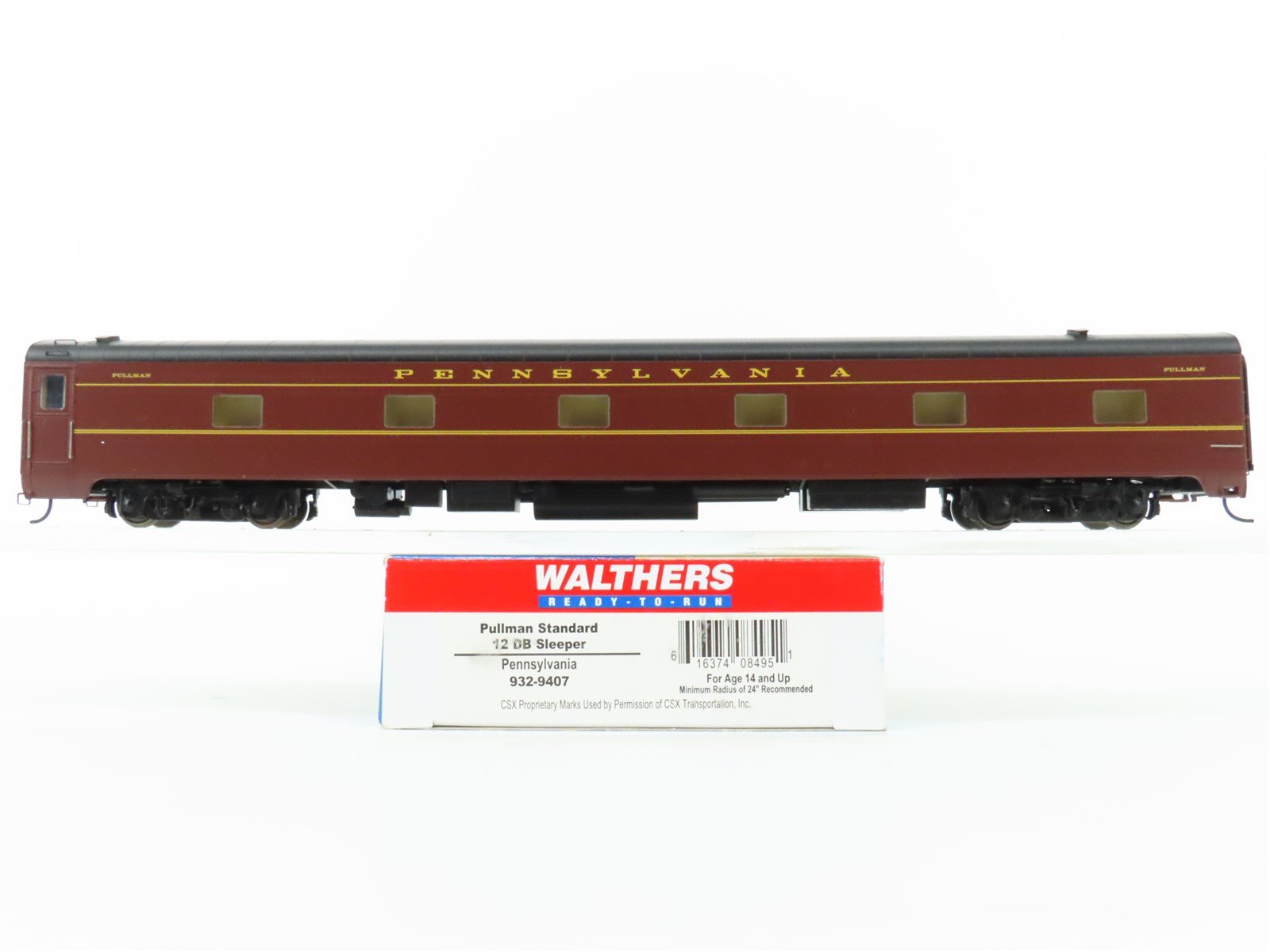 HO Walthers 932-9407 PRR Pennsylvania Pullman Standard 12 DB Sleeper Passenger