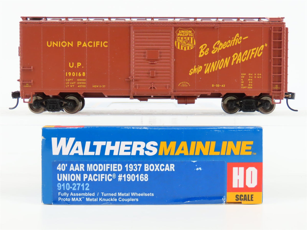 HO Walthers Mainline 910-2712 UP Union Pacific Overland 40&#39; Box Car #190168