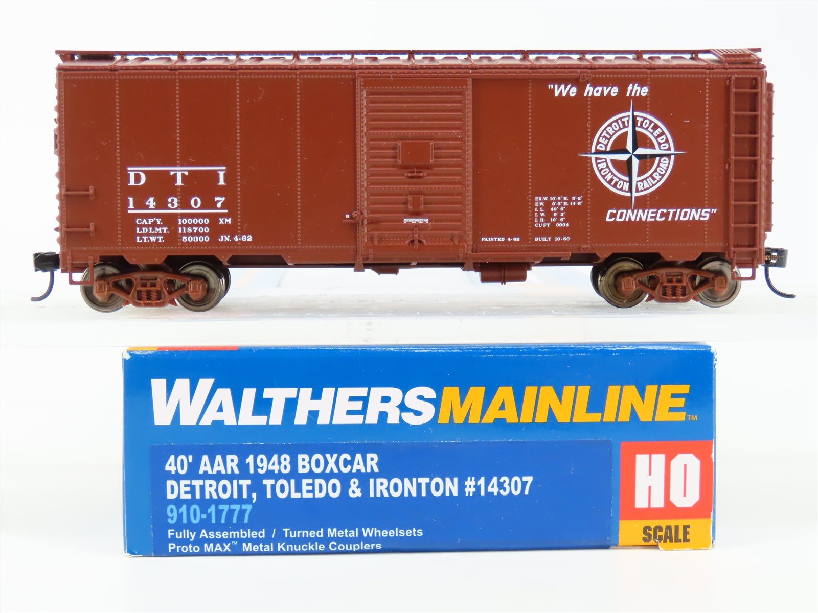 HO Walthers Mainline 910-1777 DTI Detroit Toledo & Ironton 40' Box Car #14307