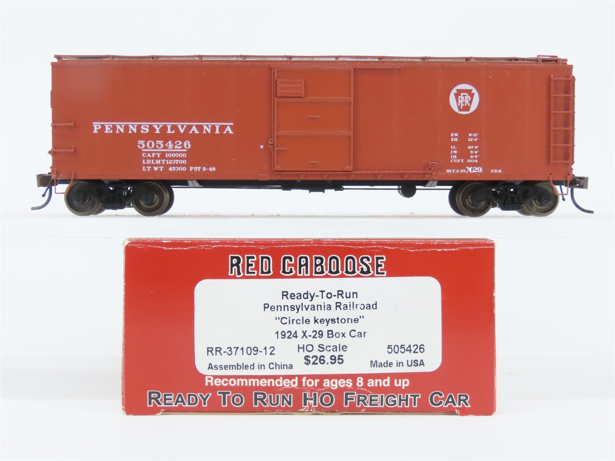 HO Scale Red Caboose RR-37109-12 PRR Pennsylvania 1924 X-29 Box Car #505426