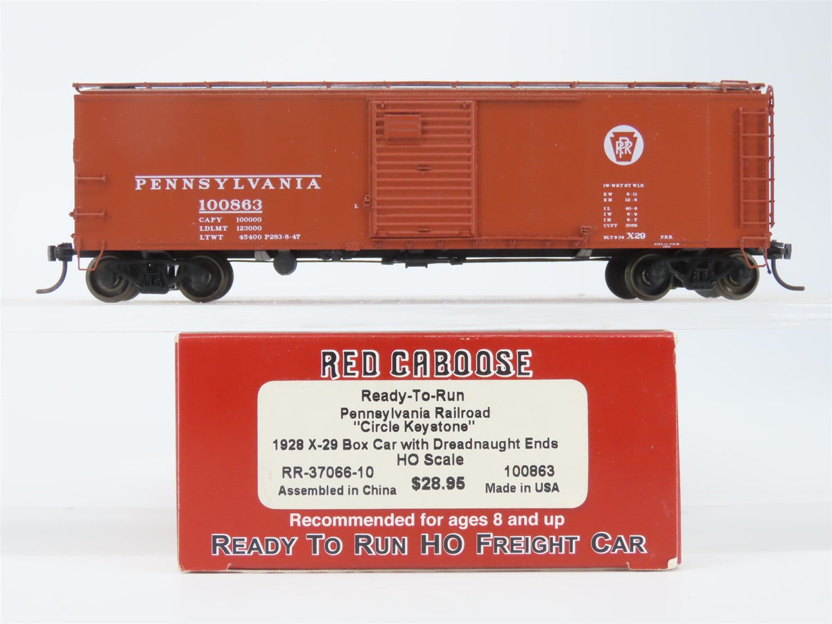 HO Scale Red Caboose RR-37066-10 PRR Pennsylvania 1928 X-29 Box Car #100863