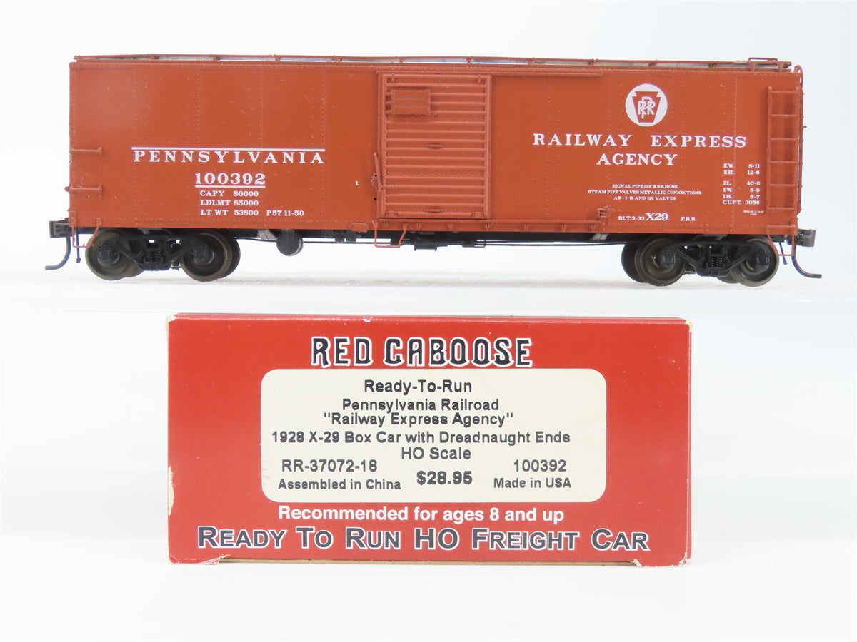 HO Scale Red Caboose RR-37072-18 PRR Pennsylvania 1928 X-29 Box Car #100392