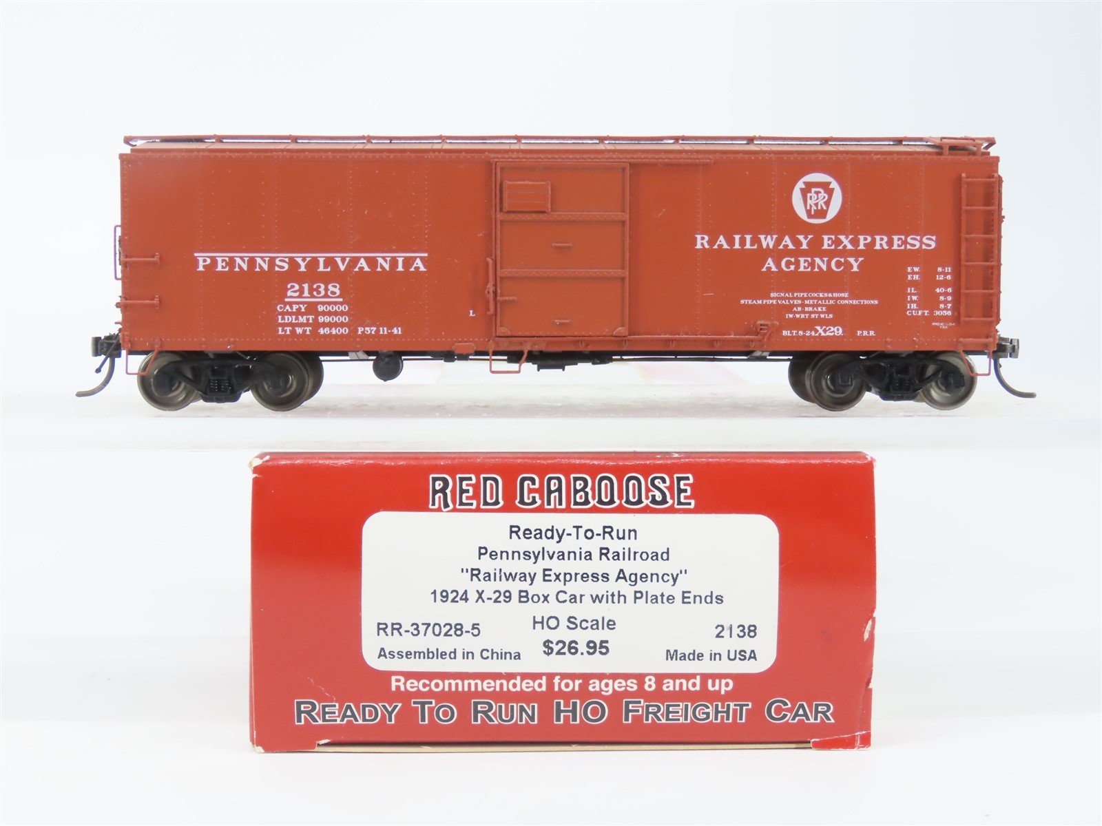 HO Scale Red Caboose RR-37028-5 PRR Pennsylvania 1924 X-29 Box Car #2138