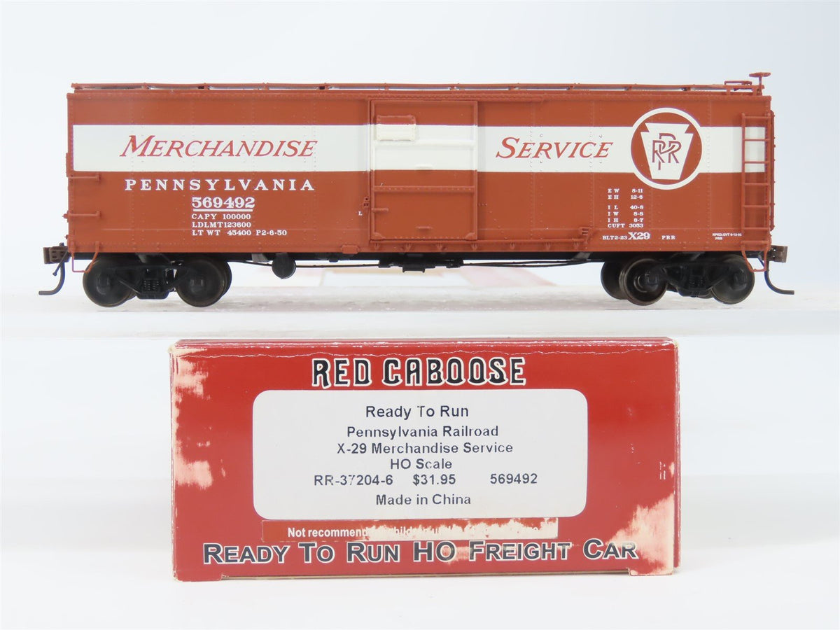 HO Red Caboose RR-37204-6 PRR Pennsylvania Merchandise X-29 Box Car #569492