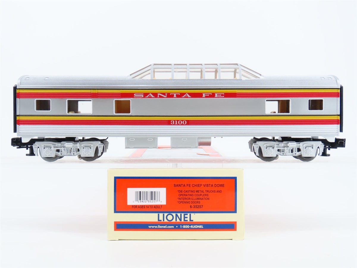 O Gauge 3-Rail Lionel 6-35257 ATSF Santa Fe Chief Vista Dome Passenger #3100
