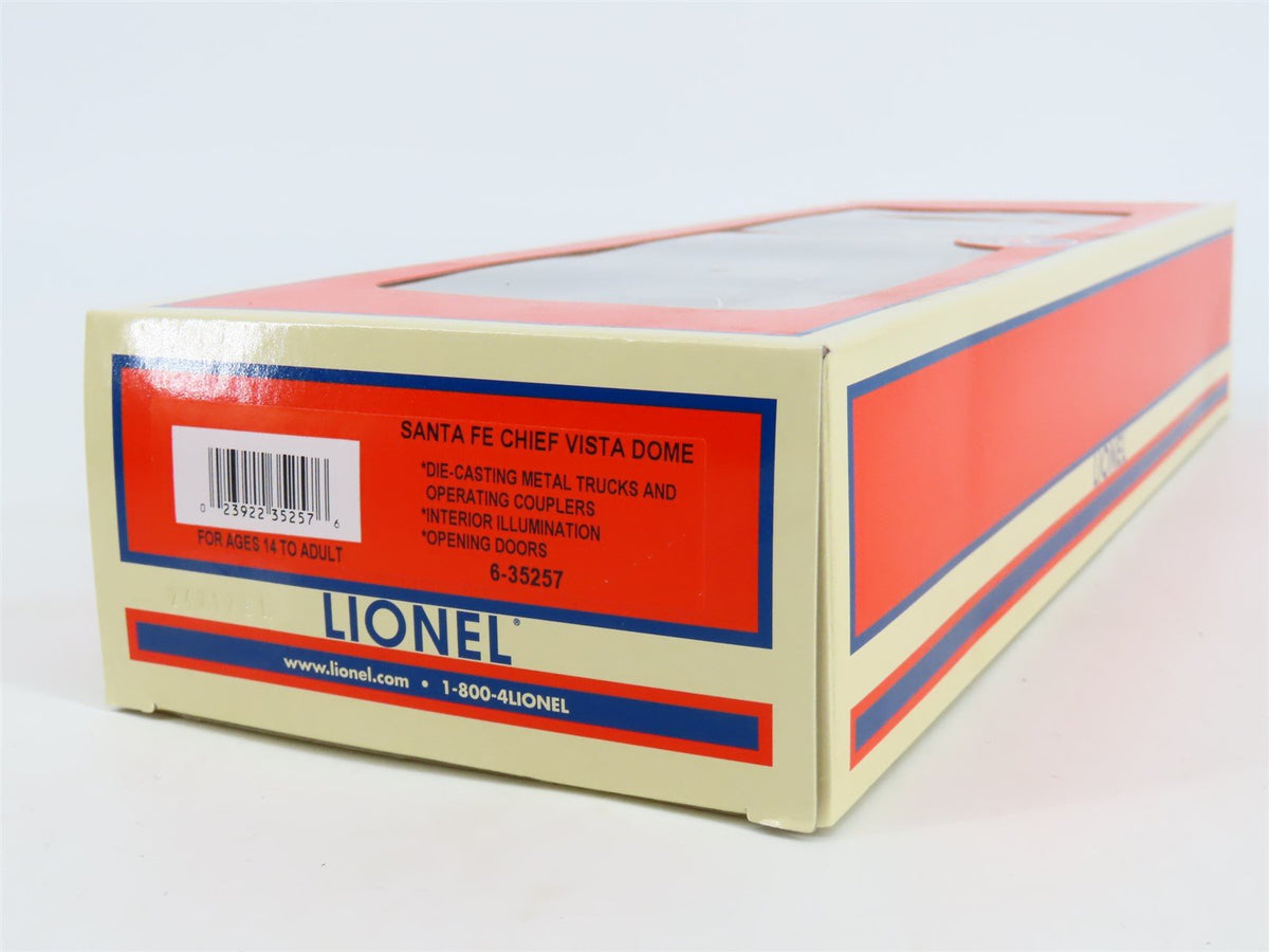 O Gauge 3-Rail Lionel 6-35257 ATSF Santa Fe Chief Vista Dome Passenger #3100