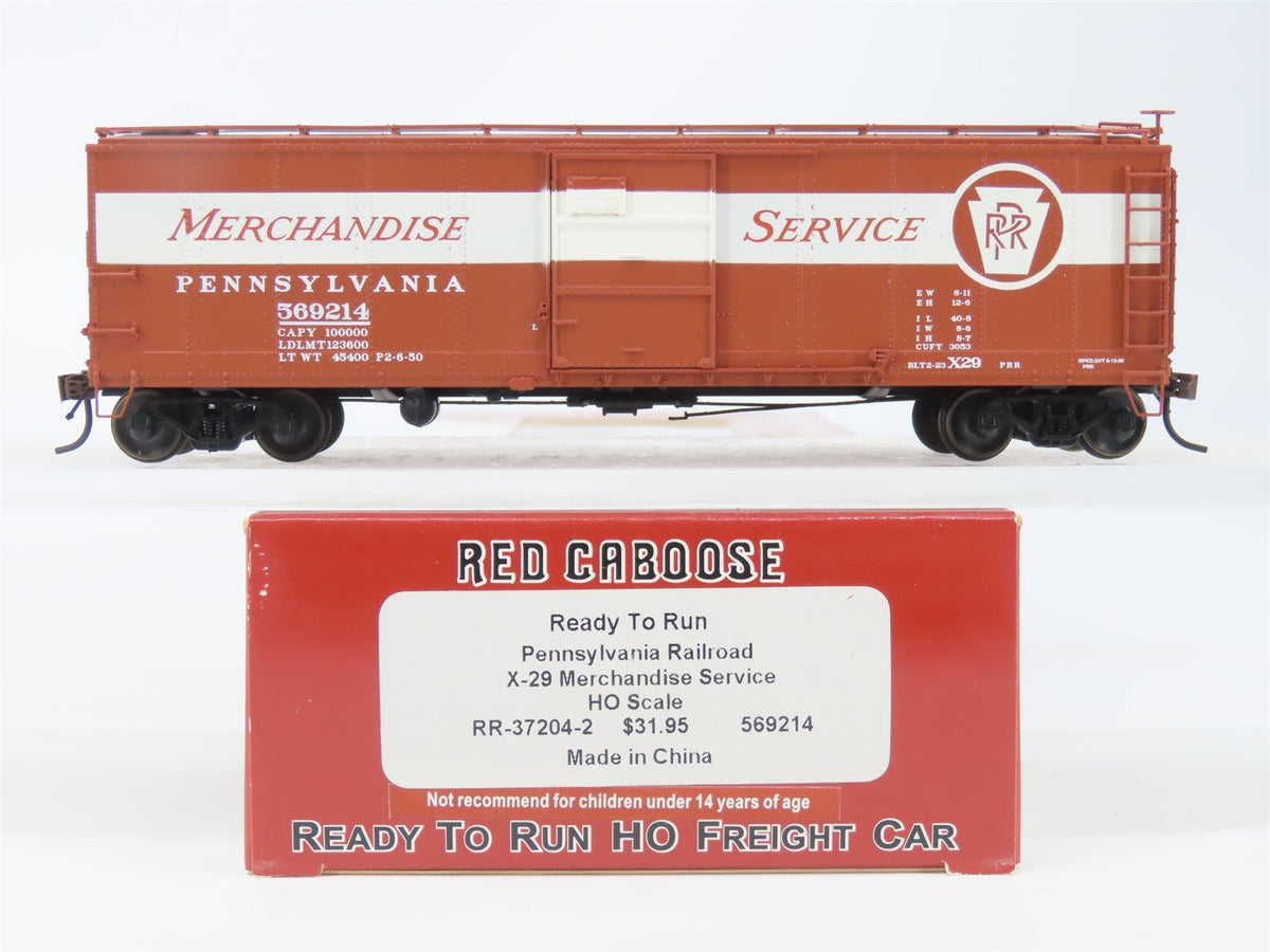 HO Red Caboose RR-37204-2 PRR Pennsylvania Merchandise X-29 Box Car #569214