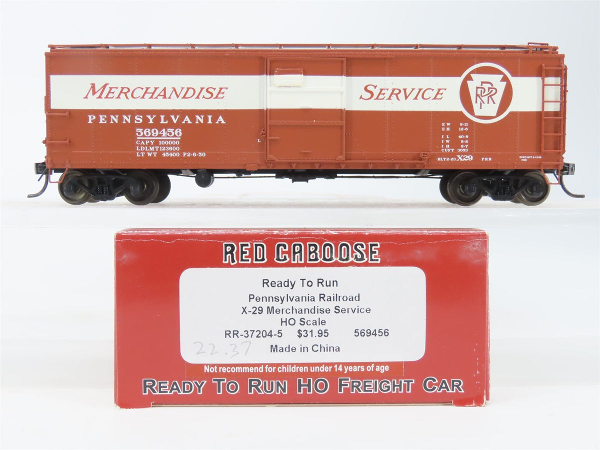 HO Red Caboose RR-37204-5 PRR Pennsylvania Merchandise X-29 Box Car #569456