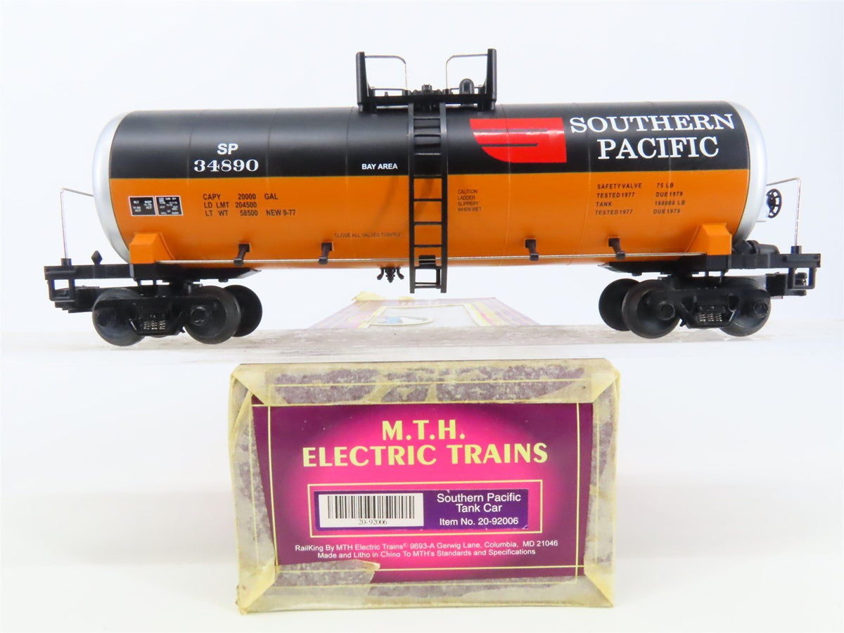 O Gauge 3-Rail MTH 20-92006 SP Southern Pacific Railroad Tank Car #34890