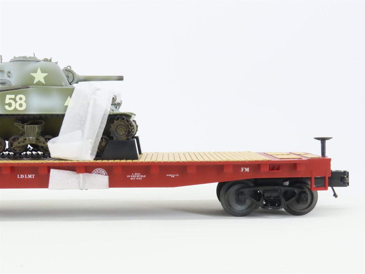 O Gauge 3-Rail MTH 20-90698F WM Western Maryland Flat Car #2658 w/ Sherman Tank