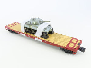 O Gauge 3-Rail MTH 20-90698F WM Western Maryland Flat Car #2658 w/ Sherman Tank